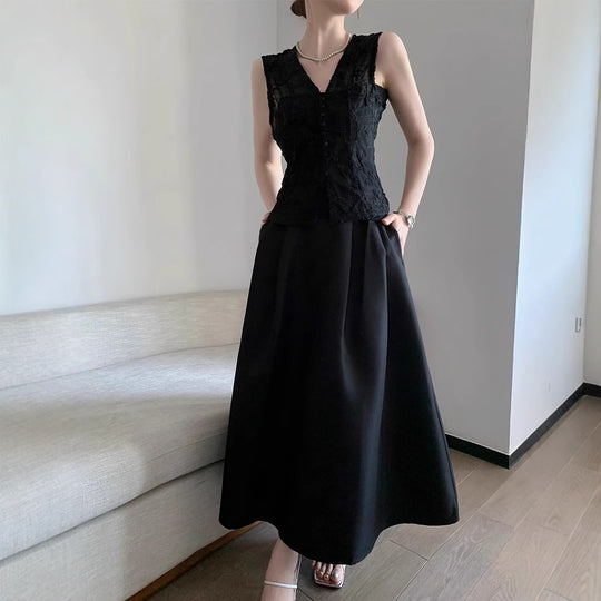 Damen Elegantes Maxikleid mit tailliertem Schnitt Shop Nory