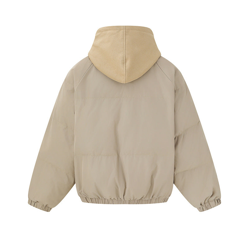 Unisex Kurze Boxy‑Wattierte Kapuzenjacke mit Fleecefutter und elastischem Saum Shop Nory