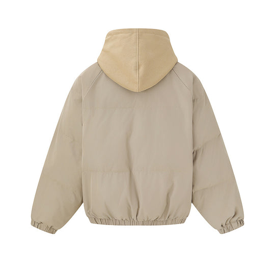 Unisex Kurze Boxy‑Wattierte Kapuzenjacke mit Fleecefutter und elastischem Saum Shop Nory