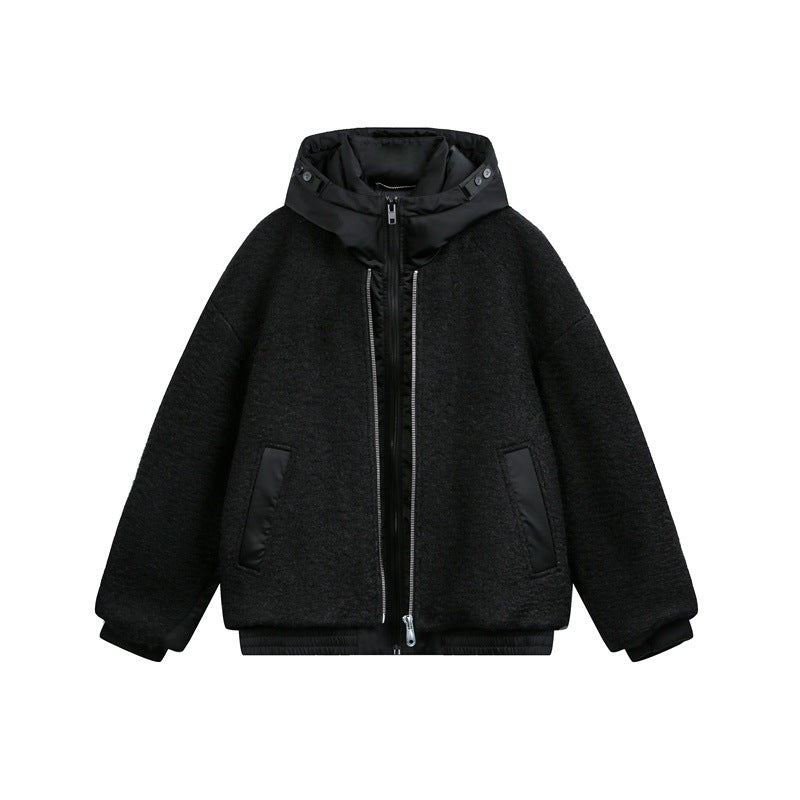 Unisex Oversized Teddy-Fleece Winterjacke mit abnehmbarer Kapuze Shop Nory