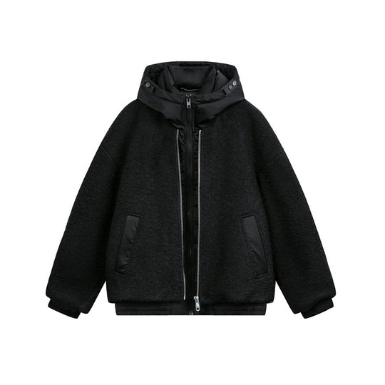 Unisex Oversized Teddy-Fleece Winterjacke mit abnehmbarer Kapuze Shop Nory