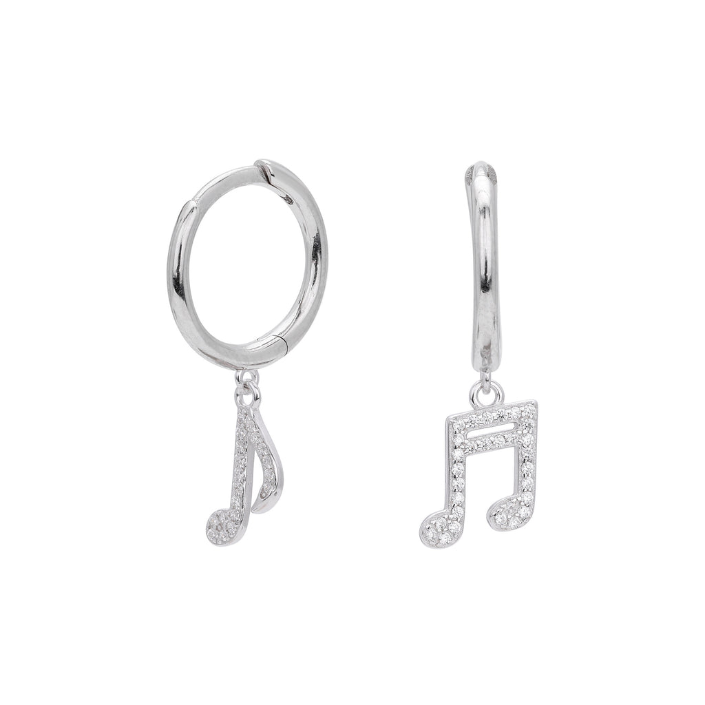 Damen Ohrhänger mit musikalischem Notenmotiv aus 925 Sterling Silber Shop Nory