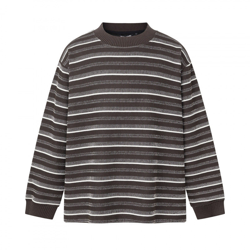 Unisex Feinstrickpullover im Boxy-Schnitt mit Rundhals und maritimen Streifen Shop Nory