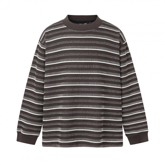 Unisex Feinstrickpullover im Boxy-Schnitt mit Rundhals und maritimen Streifen Shop Nory