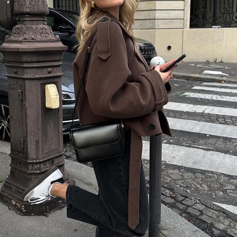 Damen stylische, taillierte Kurzmantel