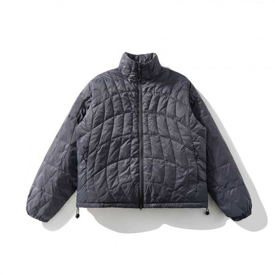 Unisex Ultraleichte gesteppte Kurzjacke mit geometrischer Steppung, Stehkragen und Tunnelzugsaum Shop Nory