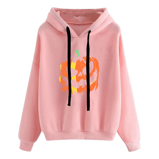 Damen nan lässiger Oversize Kapuzenpullover mit Herz‑und‑Pfotenprint, Kordelzug und gerippten Bündchen Shop Nory
