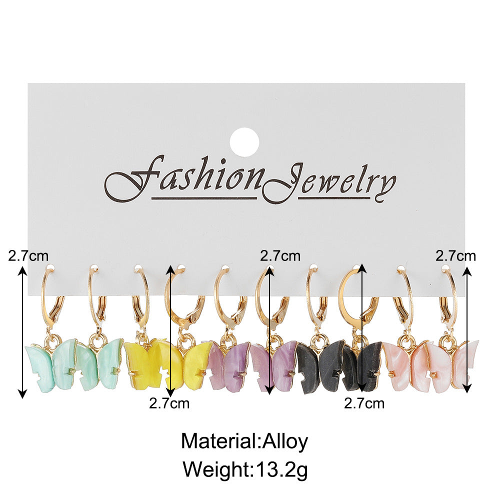 Damen Ohrschmuck Set mit verspielten Schmetterlingsanhängern Shop Nory