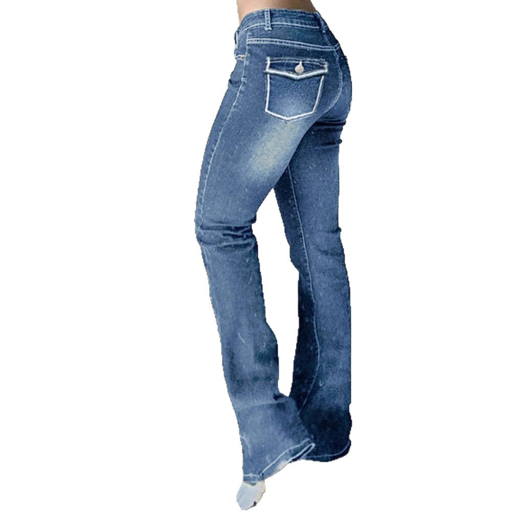 Damen taillenhohe Flared-Denimhose mit sculptendem Sitz und verlängertem Bein Shop Nory