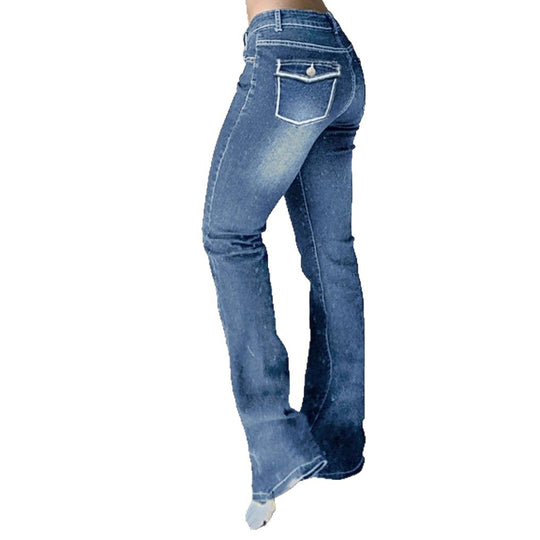 Damen taillenhohe Flared-Denimhose mit sculptendem Sitz und verlängertem Bein Shop Nory