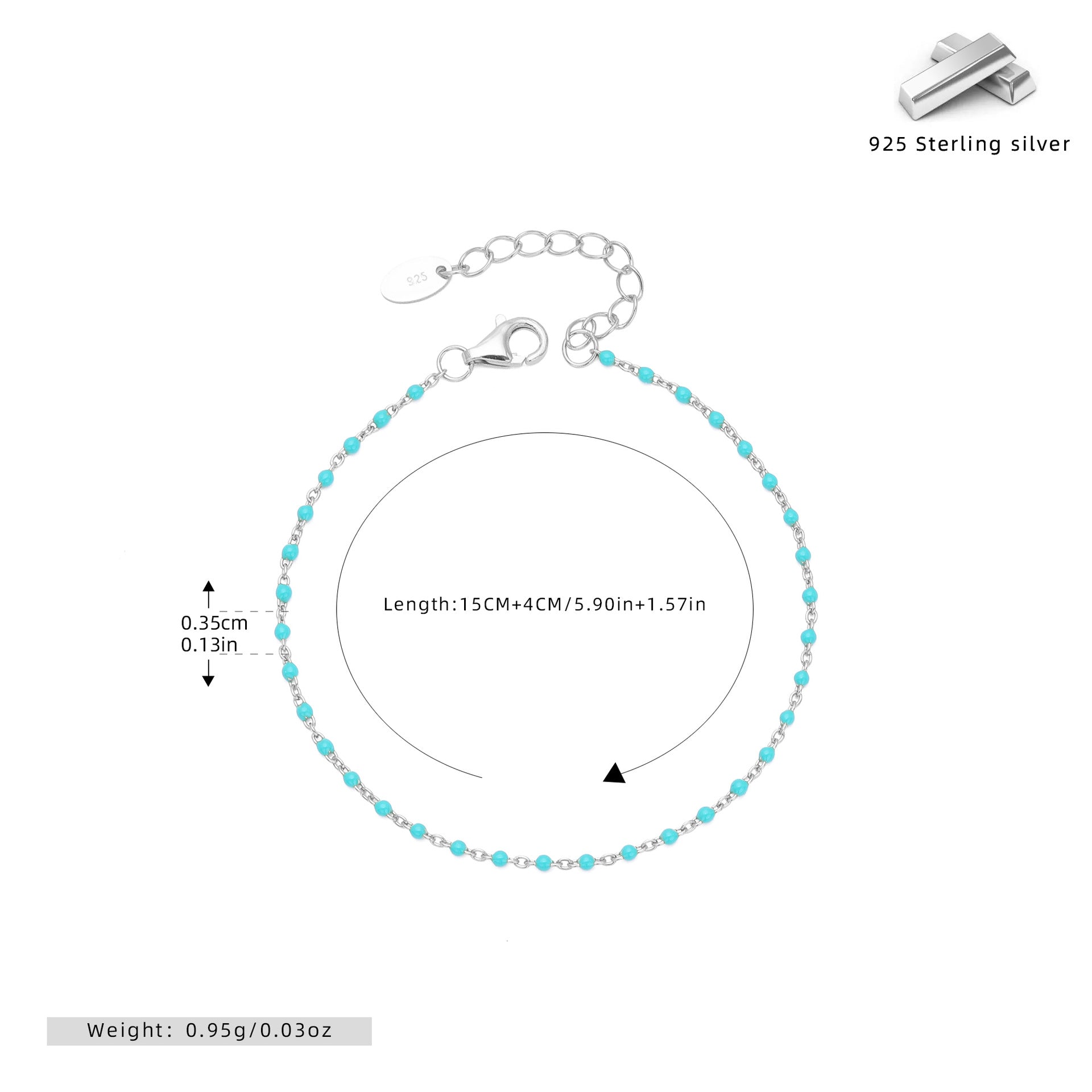 Damen Armband aus 925 Sterling Silber mit Zirkon-Akzenten Shop Nory