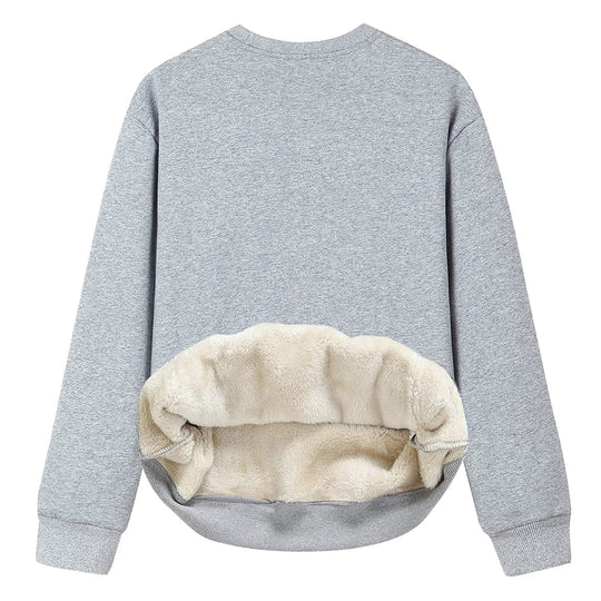 Damen Kuscheliger Sweatshirt mit weichem Innenfutter und Rundhalsausschnitt