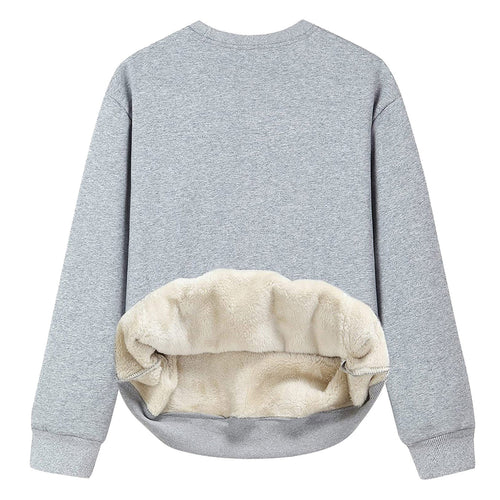 Damen Kuscheliger Sweatshirt mit weichem Innenfutter und Rundhalsausschnitt