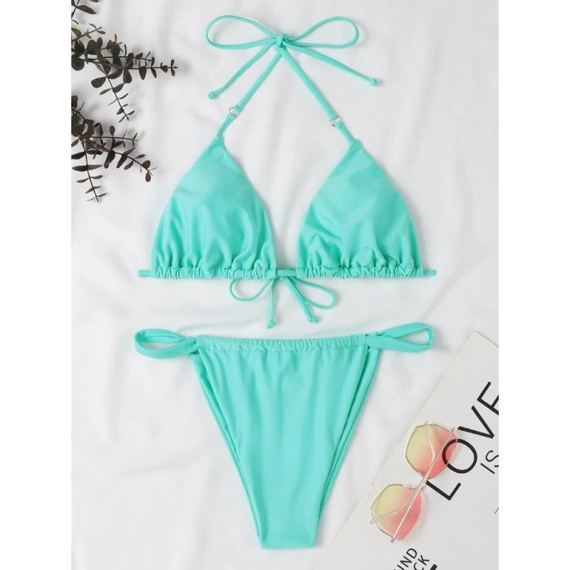 Damen Triangel-Bikini mit verstellbaren BindShopnoryändern und elastischem Bund