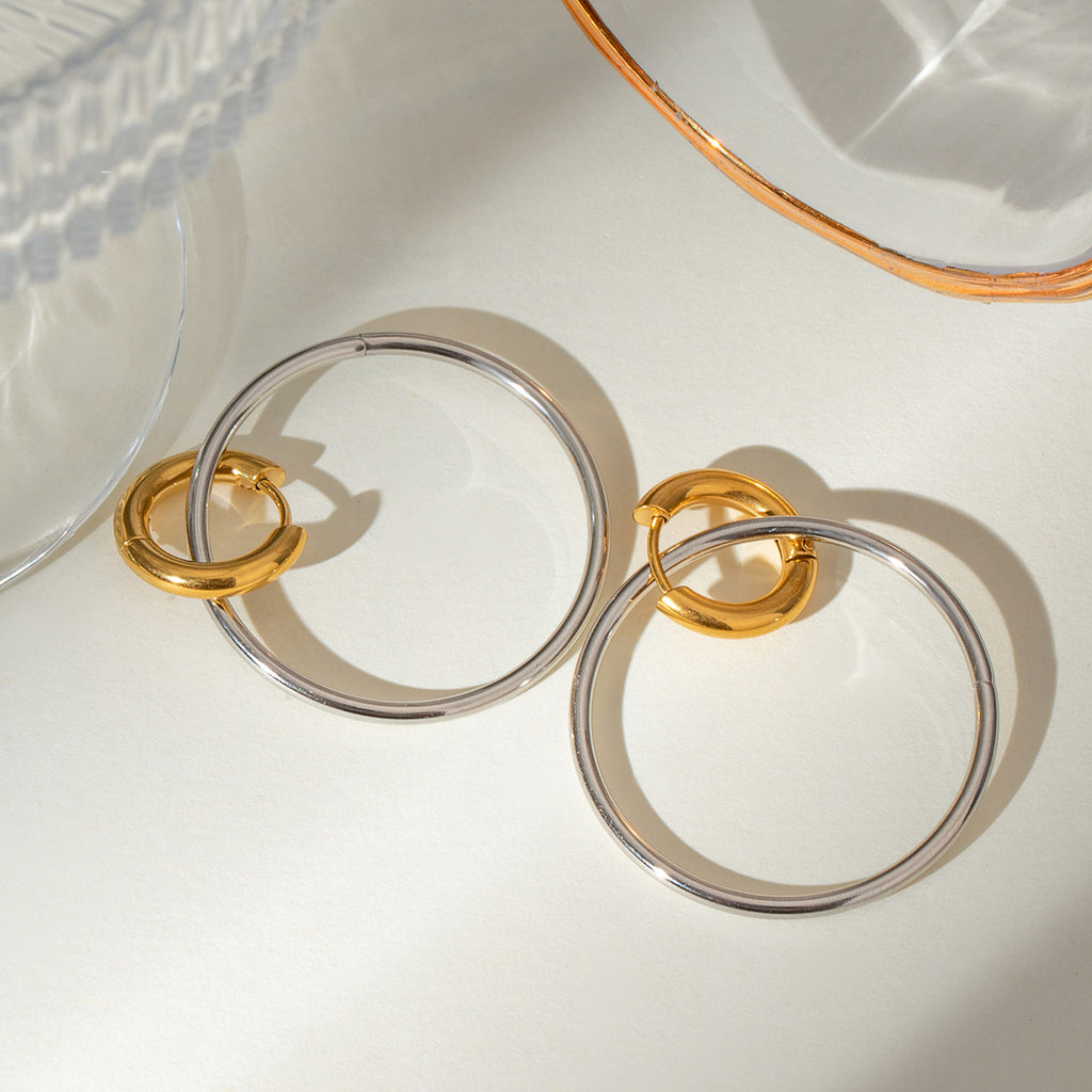 Damen Creolen mit hypoallergenem Edelstahl und wasserdichtem Design Shop Nory