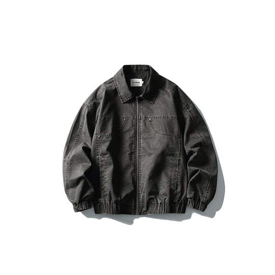Herren Kurzjacke im Utility-Canvas-Stil mit durchgehendem Reißverschluss und elastischem Saum Shop Nory
