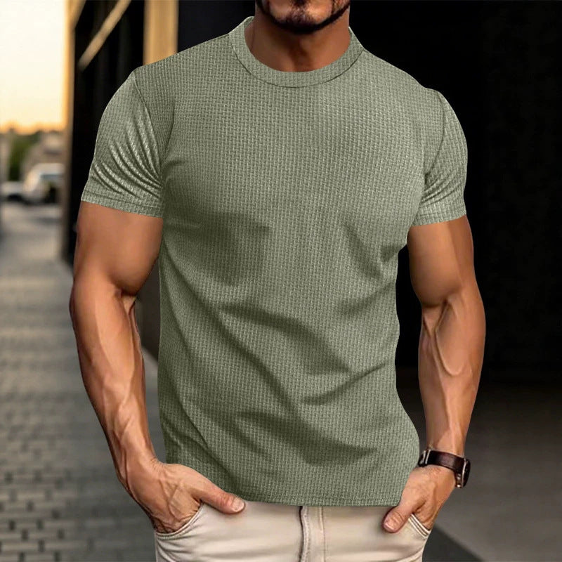 Herren Strukturiertes Kurzarm-T-Shirt aus Feinstrick Shop Nory