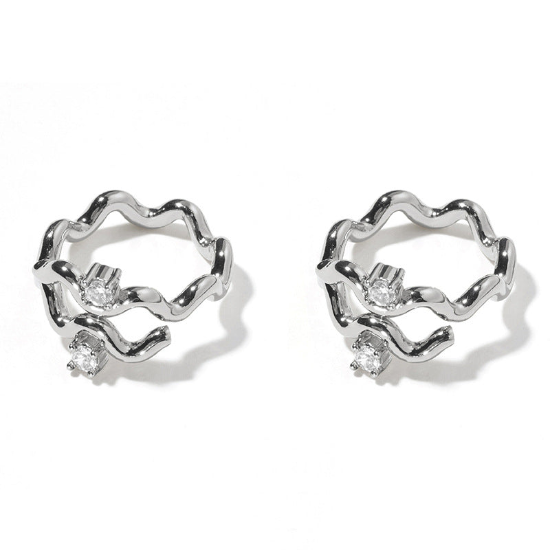 Damen Wellenring mit funkelnden Zirkonia Shop Nory