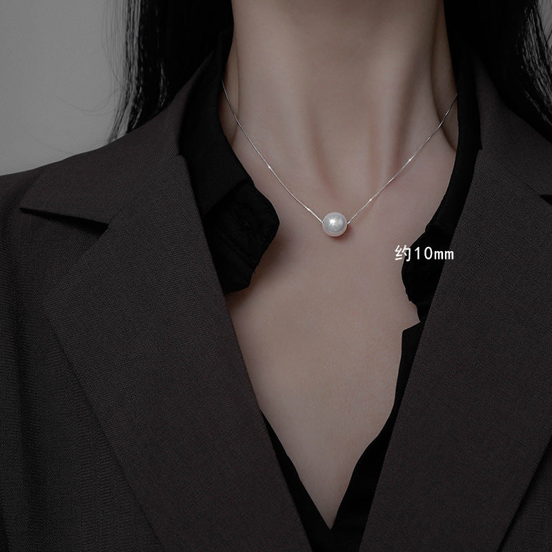 Damen Halskette mit luxuriösem Perlenanhänger und feiner Kettenstruktur Shop Nory
