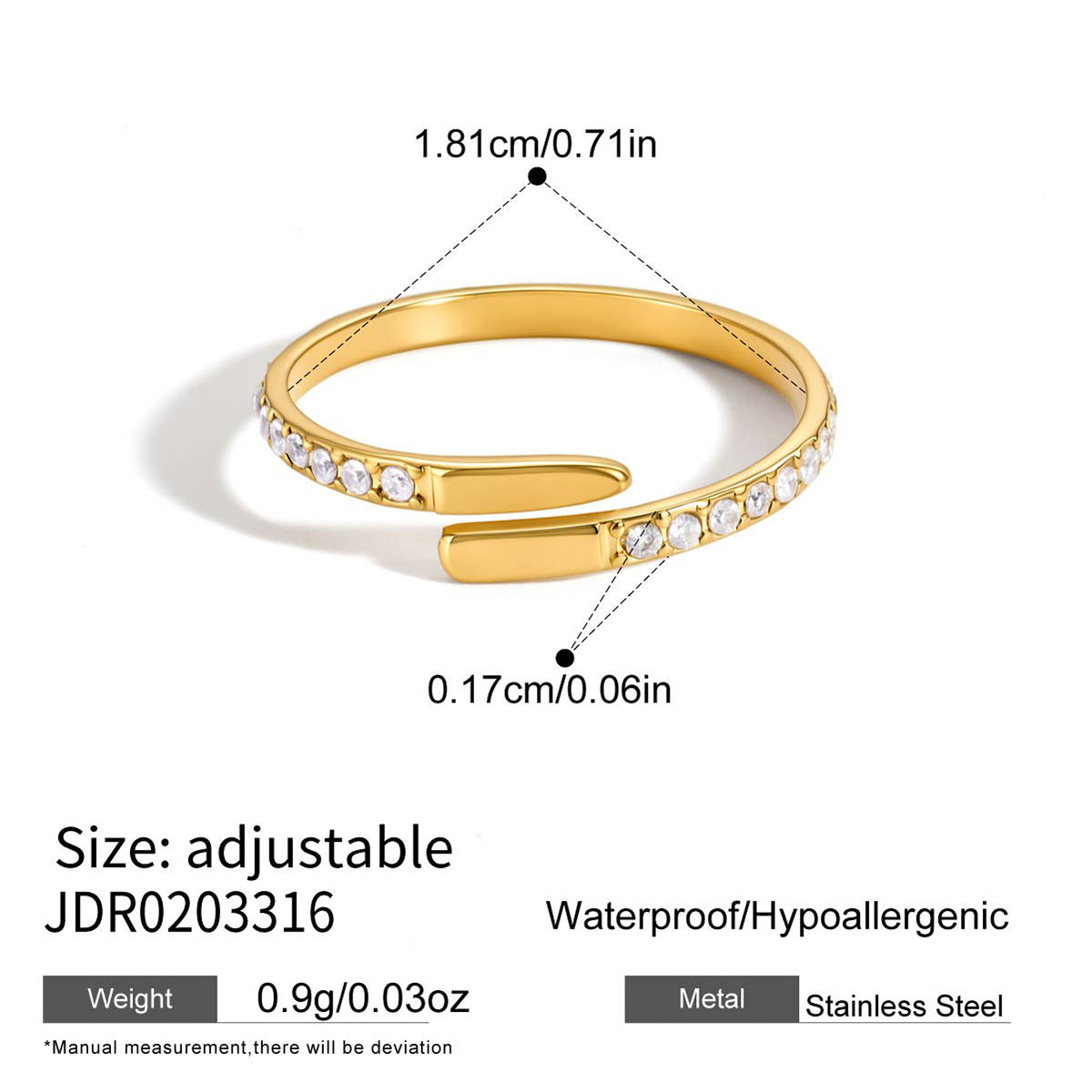 Damen Offenes Ring mit floralen Zirkonia-Details Shop Nory