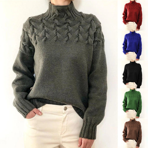 Damen nan Strickpullover mit Zopfstruktur und hohem Rollkragen Shop Nory