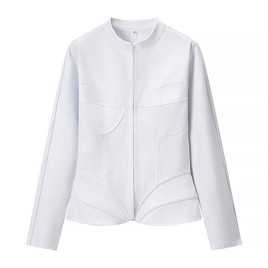 Damen Figurformende Korsagen‑Jacke mit tailliertem Schnitt und Stehkragen Shop Nory