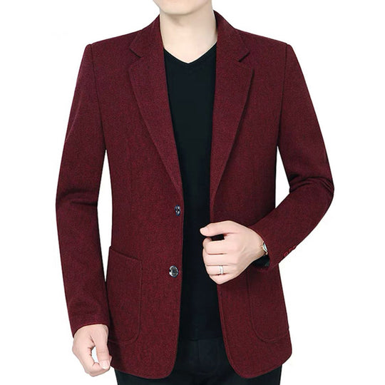 Herren Tailliertes Wollmix-Sakko im Casual-Blazer-Stil mit aufgesetzten Taschen Shop Nory