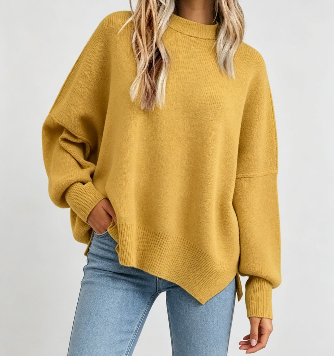 Damen Kastiger Feinstrickpullover mit asymmetrischem Zipfelsaum Shop Nory
