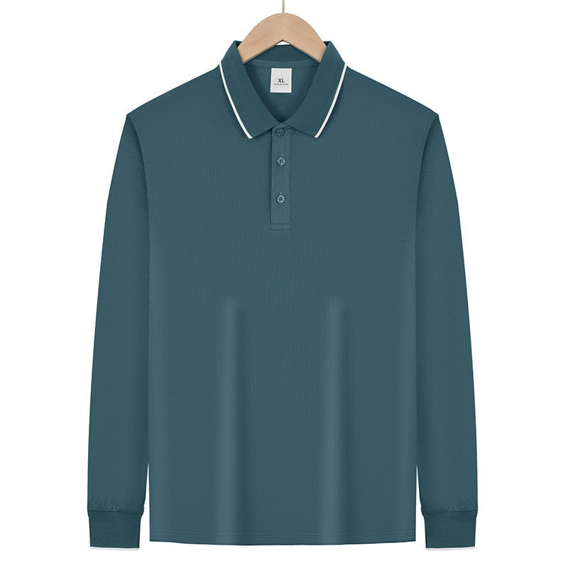 Herren Langärmeliges Funktions-Poloshirt mit Piquéstruktur und Kontrastkragen Shop Nory