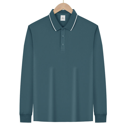 Herren Langärmeliges Funktions-Poloshirt mit Piquéstruktur und Kontrastkragen Shop Nory