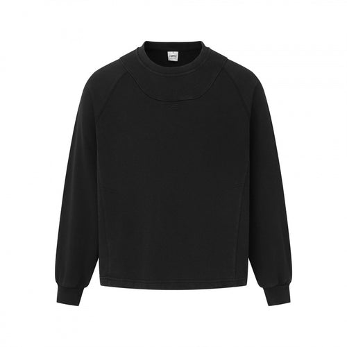 Unisex Boxy‑Sweatshirt mit Raglanärmeln, Rundhalsausschnitt und dekorativer Passe Shop Nory
