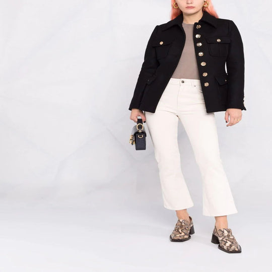 Damen Kurze militärinspirierte Wollmix‑Jacke mit Zierknöpfen Shop Nory