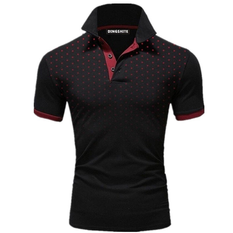 Herren Poloshirt mit modernen Punktdesign und atmungsaktiven Eigenschaften
