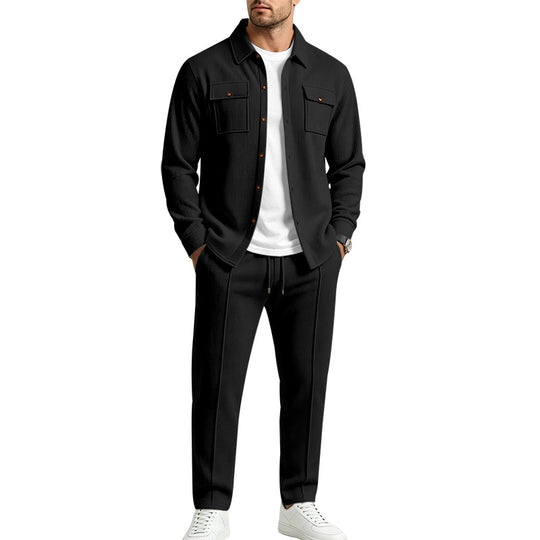 Herren Overshirt- und Jogger-Set aus strukturierter Strickqualität Shop Nory