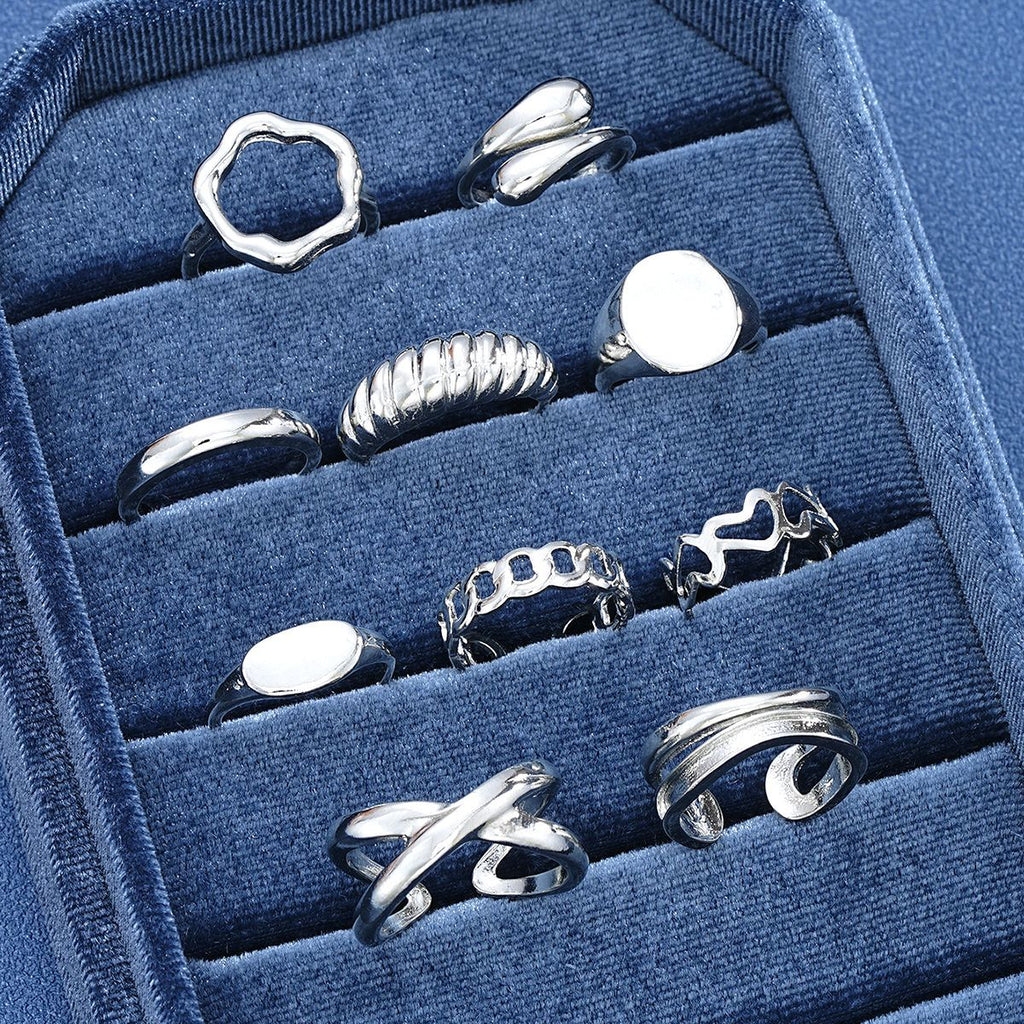 Damen kreatives und einzigartiges Ring-Set Shop Nory