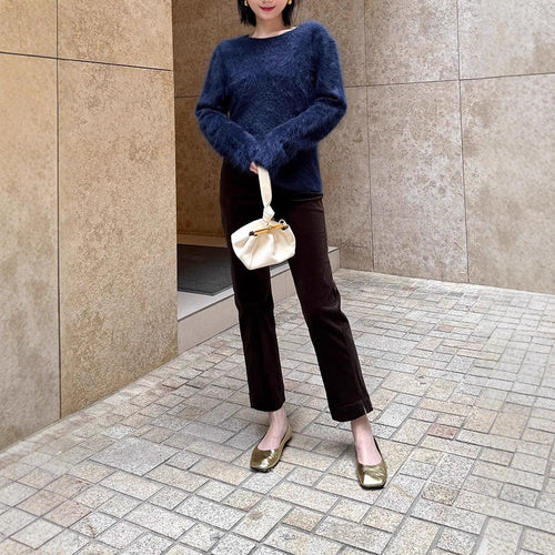 Damen Weicher Mohair-Pullover mit weitem Schnitt Shop Nory