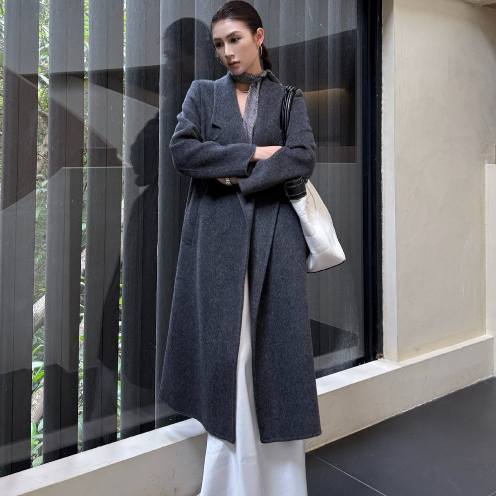 Damen Oversize Wollmantel mit strukturierter Schulterpartie und elegantem Revers Shop Nory