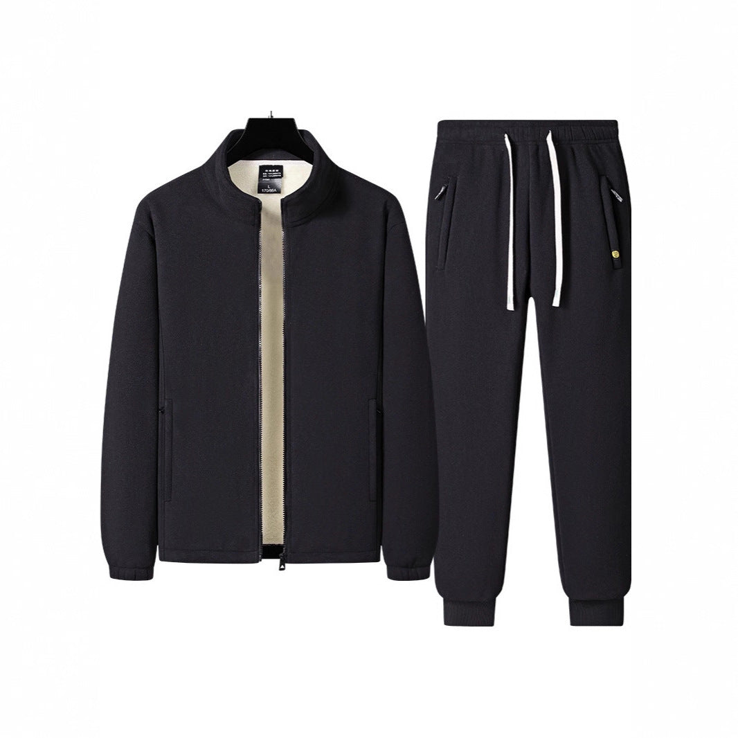 Herren Dreiteiliges Thermo-Fleece-Trainingsset mit wattierter Weste und Jogginghose Shop Nory
