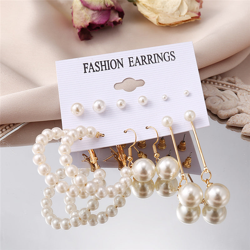 Damen Perlenohrringe Set Shop Nory