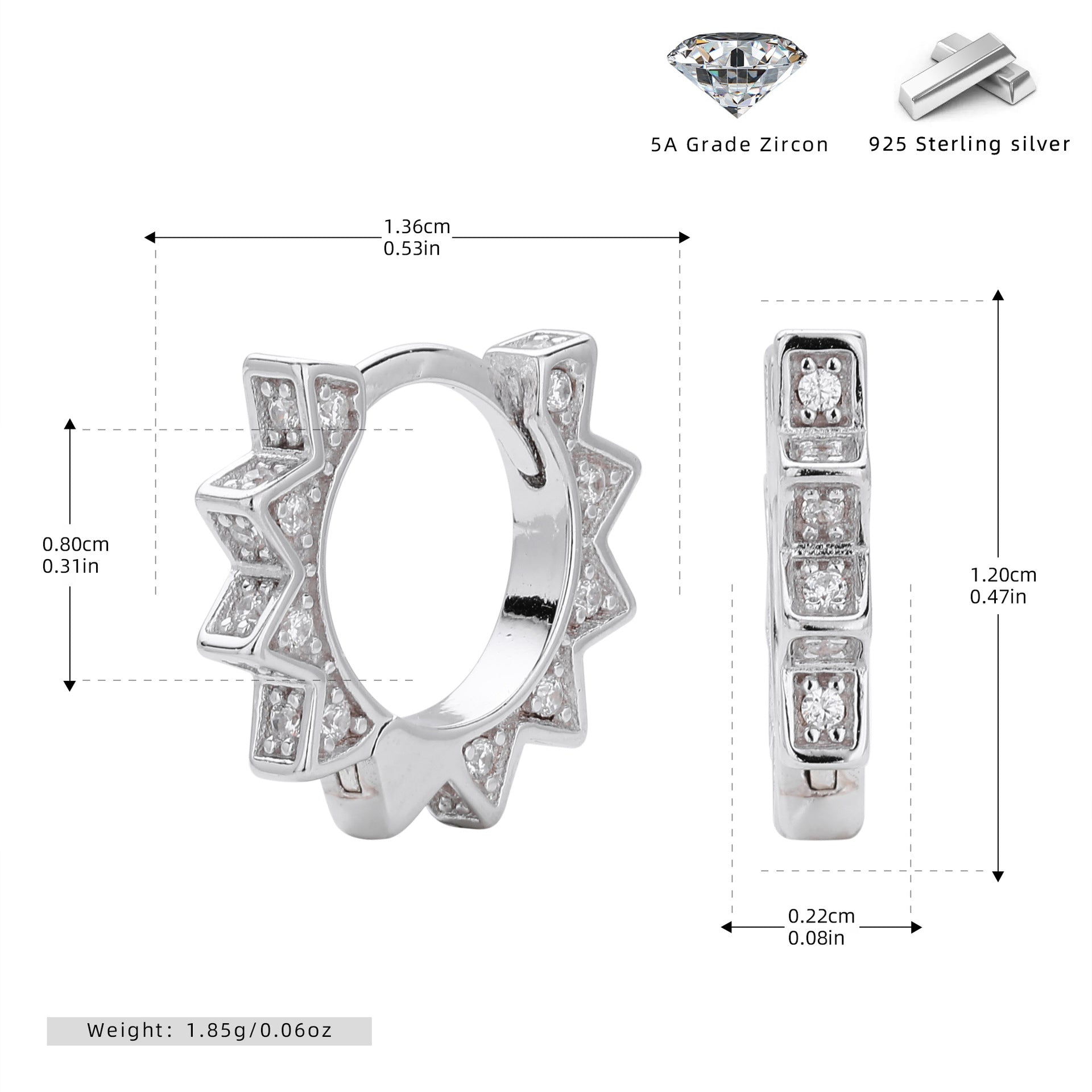 Damen Ohrhänger im modernen Sternendesign aus 925 Sterling Silber Shop Nory