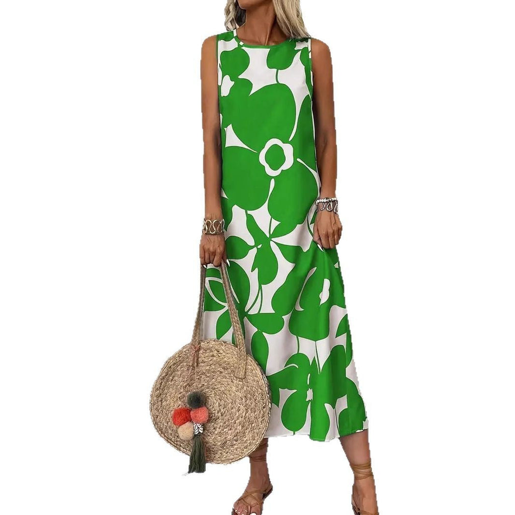 Damen Sommerliches Midikleid mit floralem Muster und gerafftem Saum