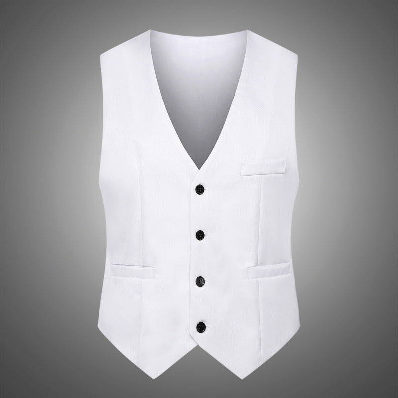 Herren Taillierte Satin-gefütterte Anzugweste mit markantem V-Ausschnitt und Pattentaschen Shop Nory