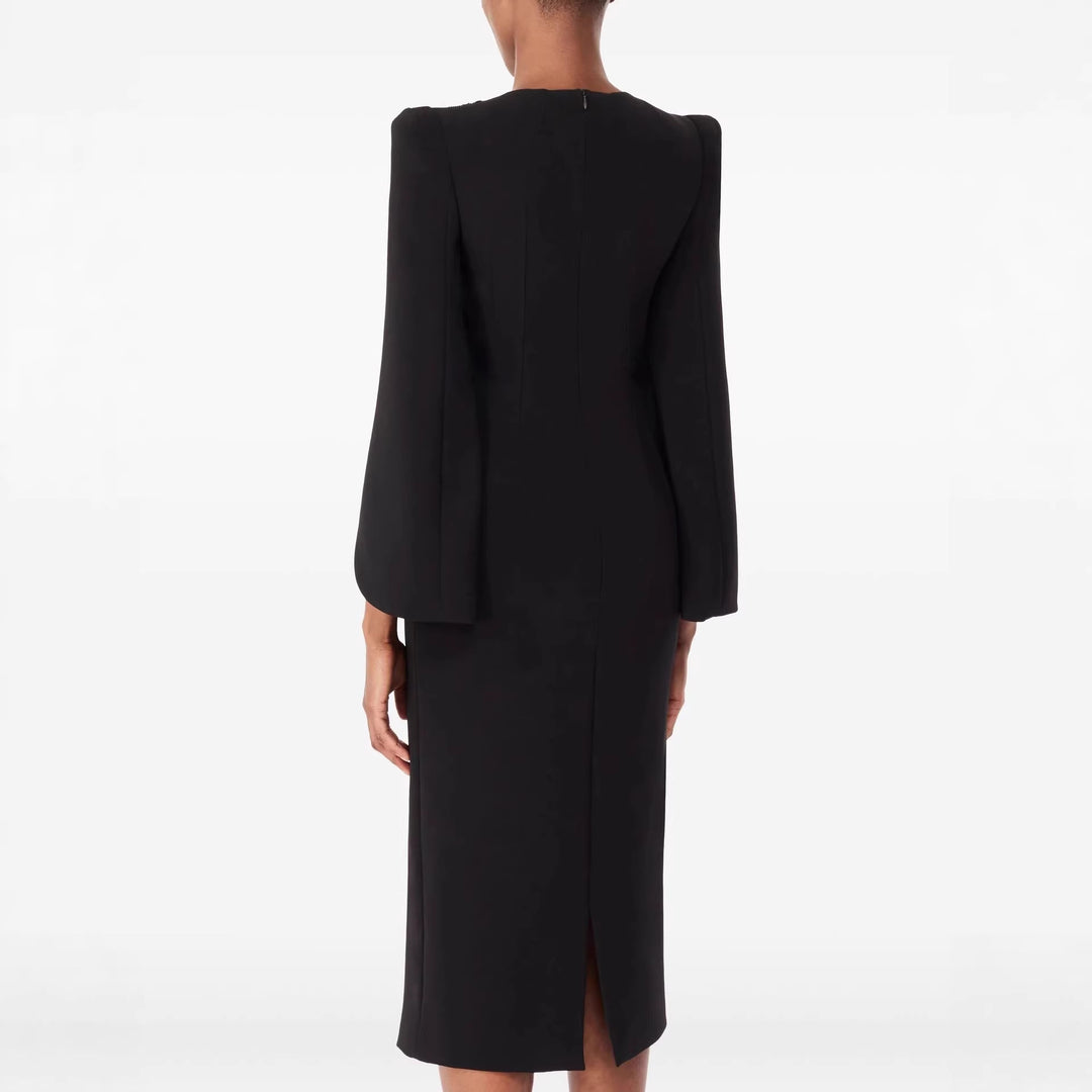Damen Schlankes Abendkleid mit Cape-Ärmeln und tailliertem Schnitt Shop Nory