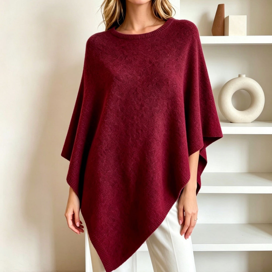 Damen Oversize Strickponcho mit weitem Rundhalsausschnitt Shop Nory