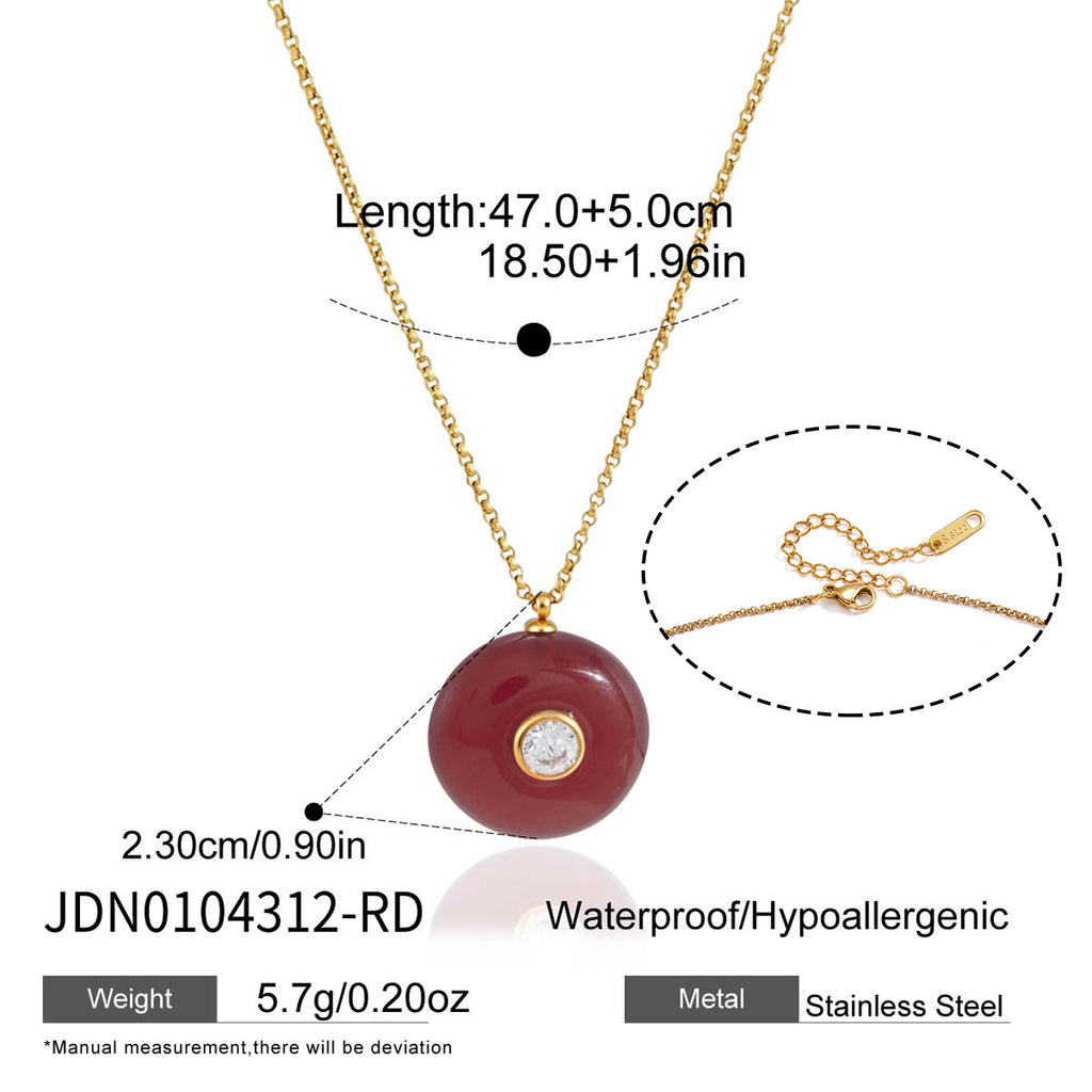 Damen mehrlagige Halskette mit rosa und blauen Steinakzenten Shop Nory