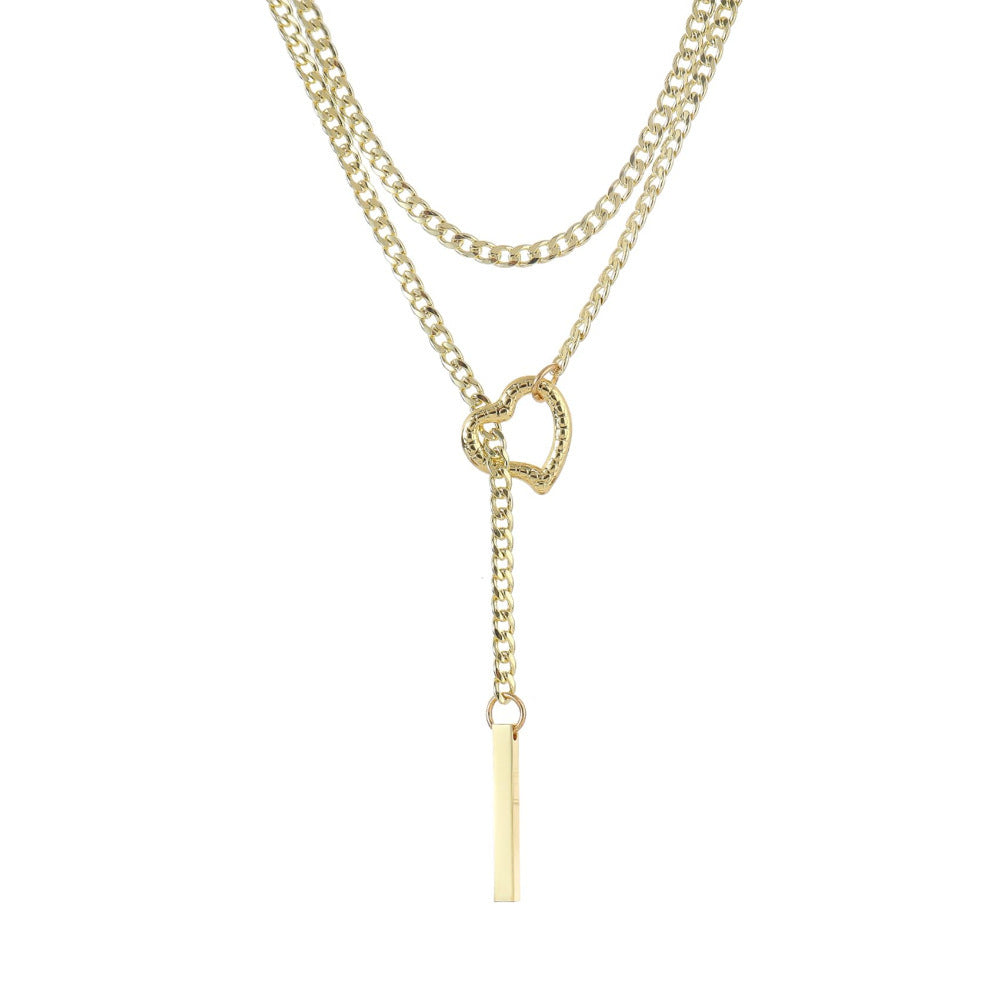 Damen Halskette mit herzförmigem Anhänger und modernen Gliederketten Shop Nory