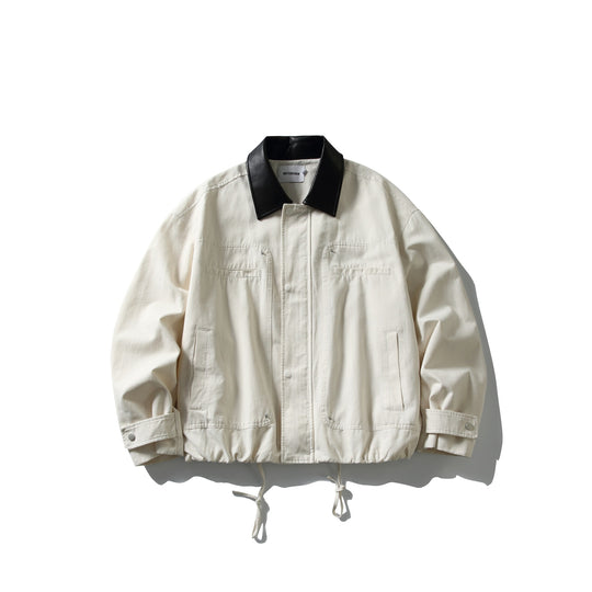Herren Fieldjacke im Boxy‑Cut mit Lederkragen und Kordelzug Shop Nory