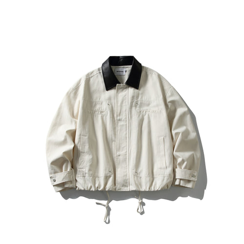 Herren Fieldjacke im Boxy‑Cut mit Lederkragen und Kordelzug Shop Nory