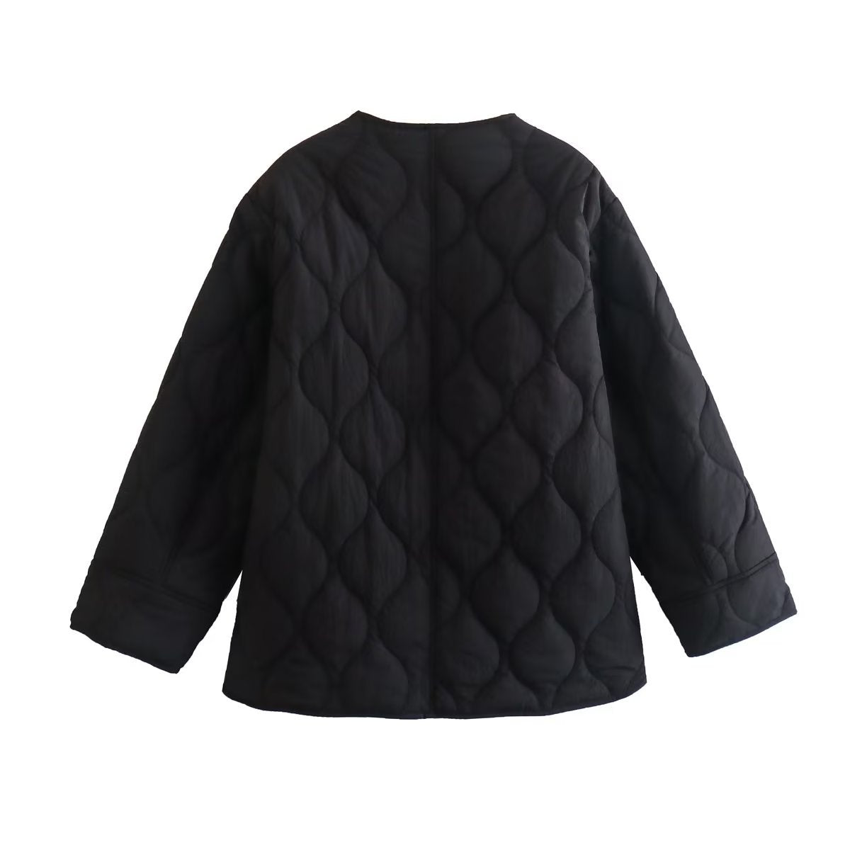 Gepolsterte Jacke Damen, Leichtes Übergröße Modell mit Taschen, Knopfverschluss