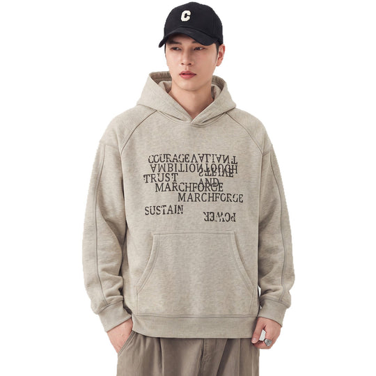 Herren Oversize Kapuzenpullover mit Statement-Print und Kängurutasche Shop Nory